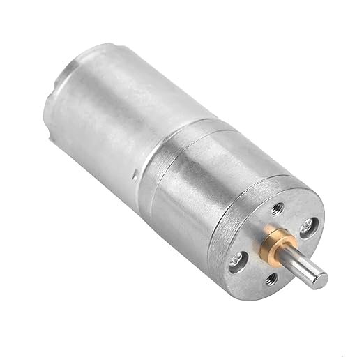 25mm DC 12V 25GA 370 Low Speed Metal Gear Motor for Electronic Locks Robots Electric Curtains and Doors Metal Gears Quiet High Performance for Mixers Monitoring Equipment and Pet Feeders