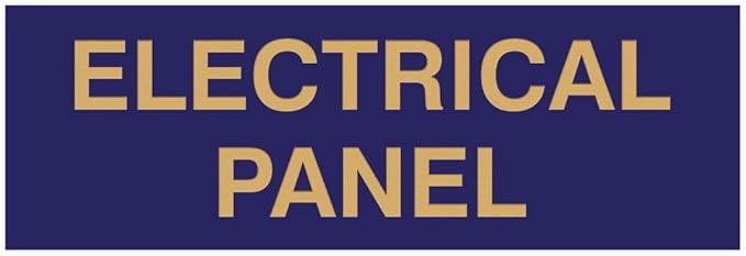 All Quality Basic Electrical Panel Sign - Fire Regulation Safety Compliance Sign - Blue/Gold - Small (1 Pack)