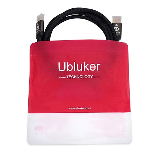 Ubluker 10K 8K DisplayPort 2.1 Cable 54Gbps 16.4 FT, Certified DP to DP Cord 4K 240Hz 165Hz 144Hz 120Hz 10K 8K 120Hz Nylon Braided UHBR HDCP2.3 FreeSync G-Sync RTX5090 Gaming Monitor PC Projector