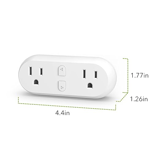 HBN Smart Plug 15A, WiFi&Bluetooth Outlet Extender Dual Socket Plugs Works with Alexa, Google Home Assistant, Remote Control with Timer Function, No Hub Required, ETL Certified, 2.4G WiFi Only
