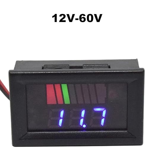 Battery Charge Level Indicator Universal Car Battery Capacity Meter Tester Checker 12V-60V Blue Car Tester Motorcycle Checker Capacity Meter