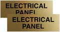 All Quality Basic Electrical Panel Sign - Fire Regulation Safety Compliance Sign - Brushed Gold - Large (2 Pack)