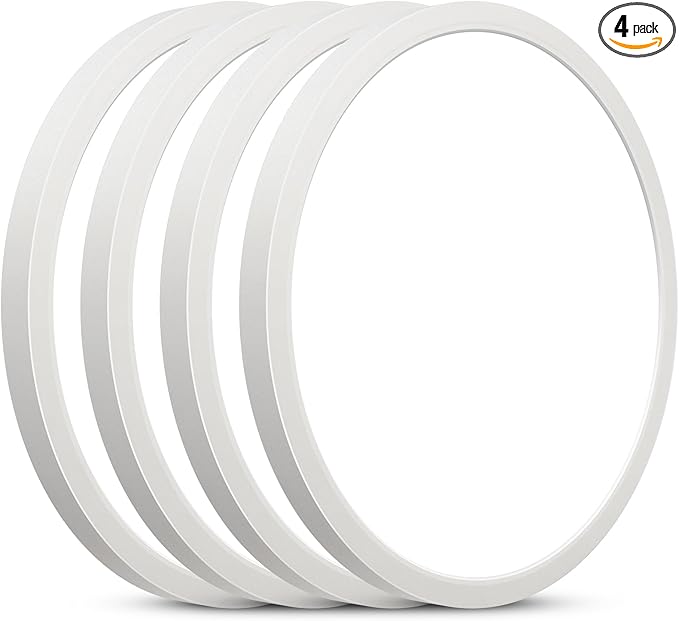 SunRider 4-Pack LED Flush Mount Ceiling Light Fixture, 5000K Daylight White, 2400LM, 12 Inch 24W Round Flat Recessed Lamp, 240W Equiv., Non-Dimmable