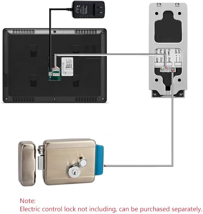 AMOCAM Video Intercom System, 7 Inches Monitor Wired Video Door Phone Doorbell Kits, Indoor Outdoor IR Camera Support Unlock, Monitoring, Dual-Way Intercom for Villa House Office Apartment