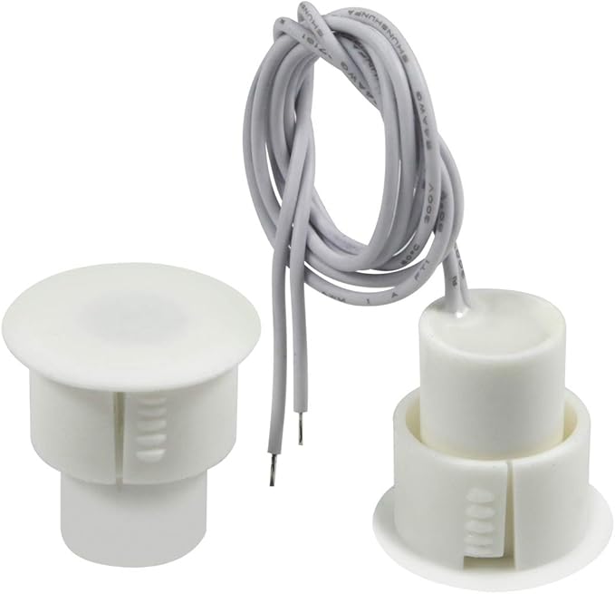 BNYZWOT Recessed Door Contacts NC Security Alarm Window Sensors With Magnetic Reed Switch. 3⁄4 Inch Door Contact Position Switches DCS Work with All Access Control and Burglar Alarm Systems White 5pcs