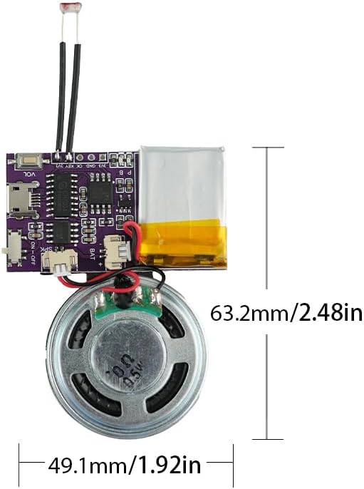 Voice Module,MP3 Music Sound Chips, 16MB Sound Module for Crafts, Christmas, New Year Greeting Cards, Box with Speaker Lithium Battery Powered and USB Cable. (JR-JX7004-Light - 2P)