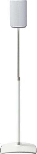 Sanus Speaker Stand for Sonos Era 100 Speakers - Height Adjustable Single Stand w/Easy 3 Step Install - Includes Rubber Feet & Carpet Spikes - White