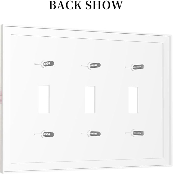 Bvtewkhz Floral Plant Watercolor Flowers 3 Gang Triple Toggle Decorative Outlet Covers Light Switch Plate Electrical Receptacle Switchplate For Bathroom Kitchen Bedroom