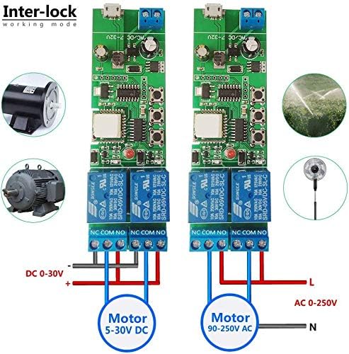 Newgoal Wireless Jog Relay momentary/self-Locking Switch Module DIY Smart Home Remote Control WiFi Relay Switch Ewelink App Compatible with Alexa Echo Google Home IFTTT (DC2)
