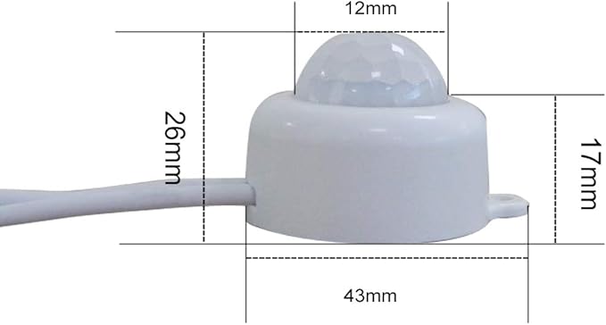 DC 6V 12V-24V 5A PIR Motion Activated Body Sensor Switch with DC Cable for LED Strip Light ((Roundness(with Light Sensor), White)