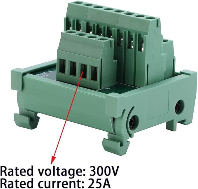 ANMBEST 2 in 8 Out Terminal Blocks Module, 25A DIN Rail and Panel Mounting Power Distribution Breakout Board for PLC Servo Power Amplifier