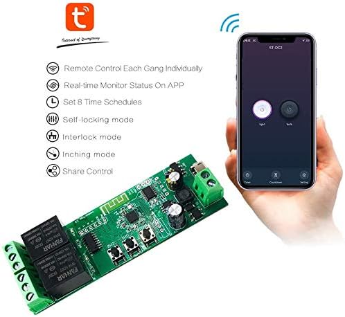 Newgoal 2-Channel WiFi Smart Switch Relay Module, TUYA/Smart Life App for Smart Home Remote Control, Momentary Time Adjustable, Compatible with Alexa/Google Assistant