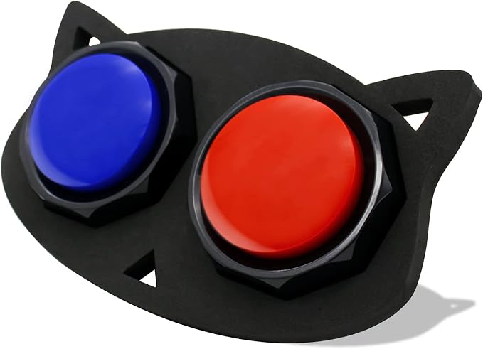 ANLIKY Dog Communication Sound Buttons with Mat, 30 Scene Training Stickers,15 Custom Stickers, Training Instructions, Material Safety, Contains AAA Batteries