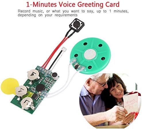 fosa DIY Greeting Card Chip, 60 Seconds Music Sound Audio Voice Recording Module Device Chip Recordable Sound Chip for Christmas Cards, Creative Gift Boxes, Jewelry Boxes, Crafts, Children's Toys