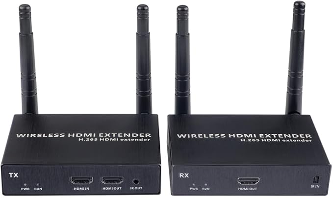 EXVIST 100M 4K@FPS HDMI Wireless Extender Transmitter Receiver W/HDMI Loop-Out, Up to 328ft, IR Support, Suitable for Transmitting Video from Laptop, PC, YouTube, PS4 to HDTV or Projector