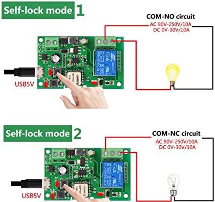 MHCOZY WiFi Wireless Smart Switch Relay Module for Smart Home 5V 5V/12V，Ba applied to access control, turn on PC, garage door (12V)