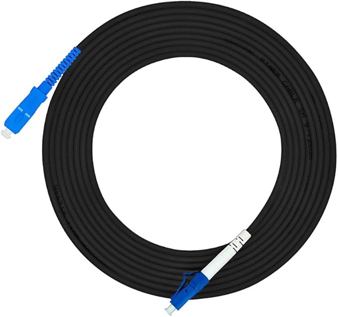 Jeirdus 200M LC to SC Outdoor Armored Simplex 9/125 SM Fiber Optic Cable Jumper Optical Patch Cord Singlemode 200Meters 656ft LC-SC