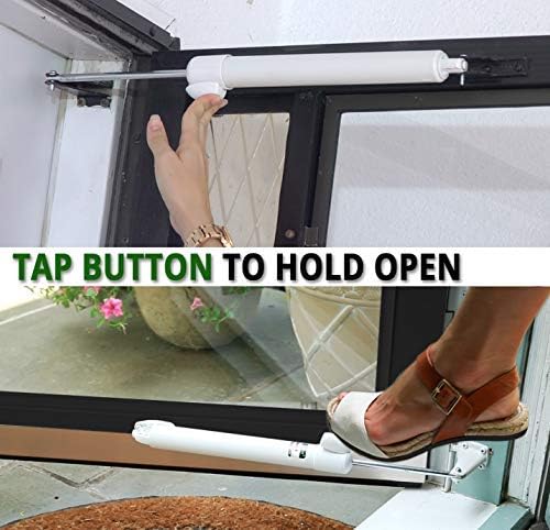 Touch 'n Hold Smooth Door Closer - Single Kit (Green) - Standard-Duty Door Closer with Touch-Button Hold Open Feature & Smooth Closing Motion – for (Medium & Lightweight) Storm, Screen Doors.