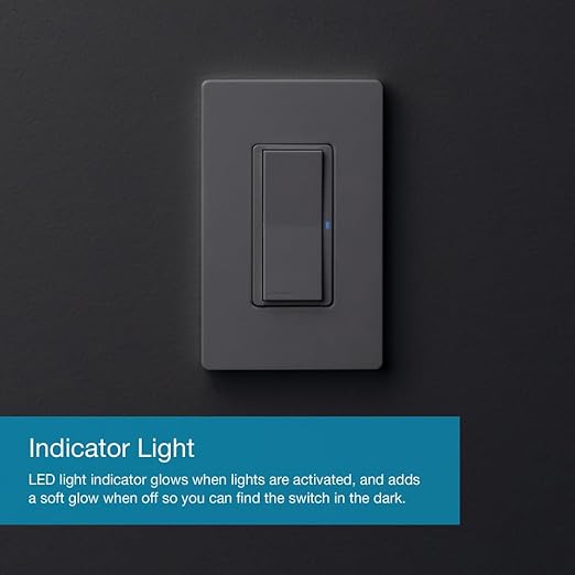 Lutron Claro Smart Light Switch for Caseta Lighting, for LED Lights, Fans, 5 Amp, Single-Pole/3-Way, Neutral Required, DVRF-5NS-BR, Brown