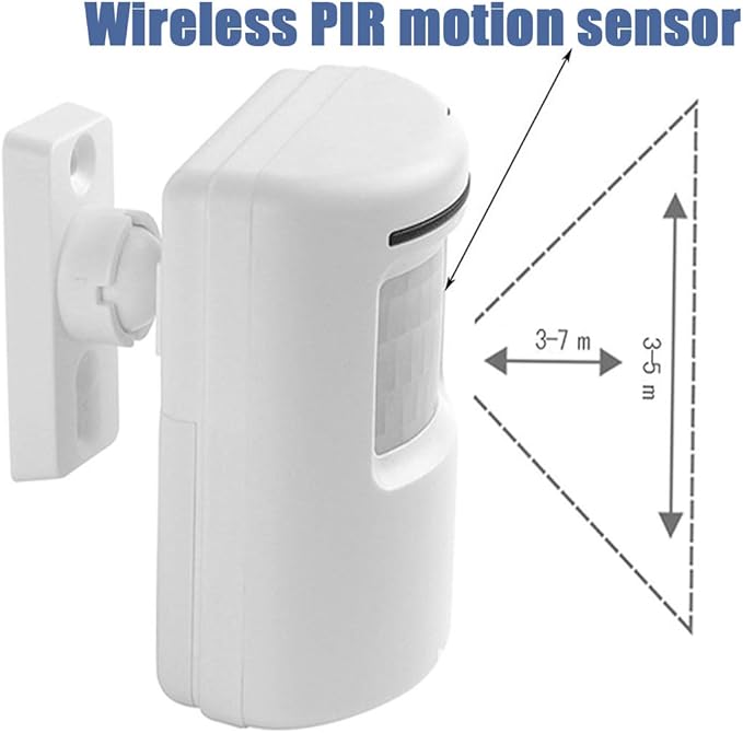 Door Chime,Wireless Business Door Motion Sensor Detector Smart Visitor doorbell Home Security Driveway Alarm with 1 Plug-in Receiver and 1 PIR Detector Weatherproof(White)