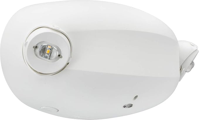 Lithonia Lighting Quantum Emergency Light, Contemporary Commercial LED Emergency Lights with 2 Aimable Lamp Heads, Ceiling or Wall Mount, White Thermoplastic, UVOLT (ELM2L UVOLT LTP M12)