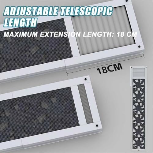 Adjustable Door & Window Exhaust Fan with Filter, 52-140cm, 85m³/h Airflow, 2800 RPM Speed, Ideal for Home, Kitchen, Bedroom & Office Use, Punch-Free Installation.