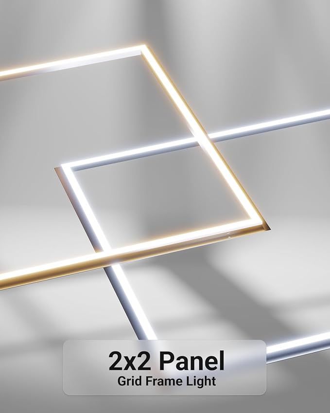 Sunco 12 Pack 2x2 Edge-Lit Frame LED Panel Lights, Drop Ceiling Flat Light Fixture, 5500 LM, Selectable Features, 30W/40W/50W, 4000K/5000K/6000K, Dimmable (0-10V) ETL