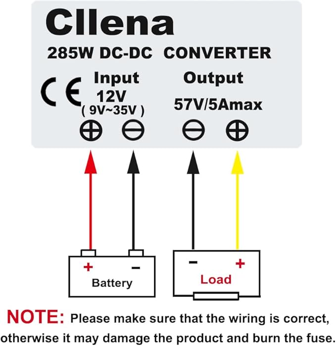 Cllena DC12V(9V-35V) Step Up to 57V 5A 285W Booster Converter Power Supply Voltage Transformer for Starlink GEN 3 Router