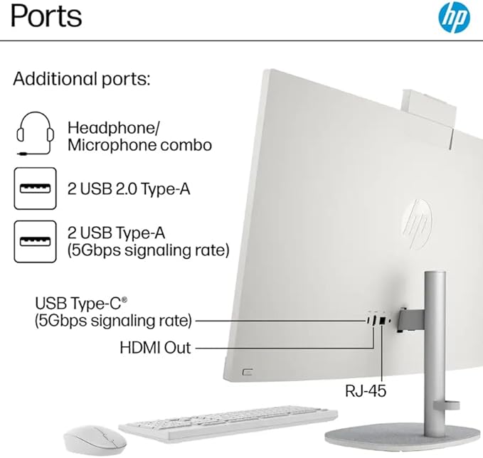 HP 27" All-in-One Touchscreen Desktop PC 2025 New, Intel Ultra 7 255U (Up to 5.2GHz), Intel AI Boost, 27 inch FHD Touchscreen Anti-Glare Display, 32 GB DDR5 5600MT/s, 1 TB Gen4 SSD, Windows 11 Pro