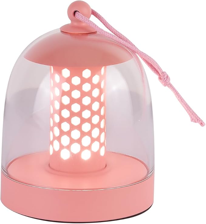 MKLK Camping Lantern, IPX4 Waterproof Touch Control LED Night Light, USB Rechargeable & Long Lasting Battery, Portable Hanging Tent Lamp for Outdoor Camping Hiking Backpacking, Pink