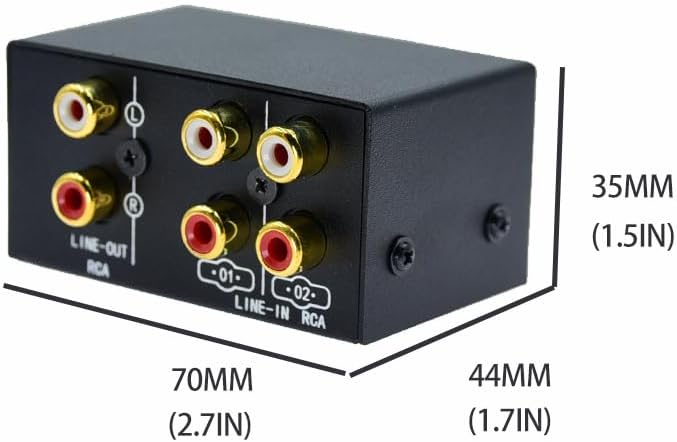 2 in 4 Out or 4 in 2 Out Audio Sound selector RCA Female Stereo Channel 2 Splitter switcher Box Switching No External Power No Noise