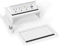 Recessed Conference Table Power Hub with 20W USB-C PD Fast Charging, Flush Mounted for Desks, Kitchens & RVs, 6FT Power Cord (White)