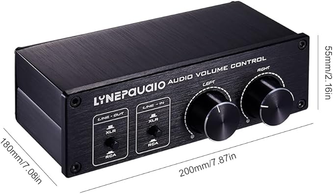 QIUNI Passive Volume Controller with Fully-Balanced & Single-Ended Mode XLR & RCA Interface for Home Stereo System Pre-Amplifier Speaker