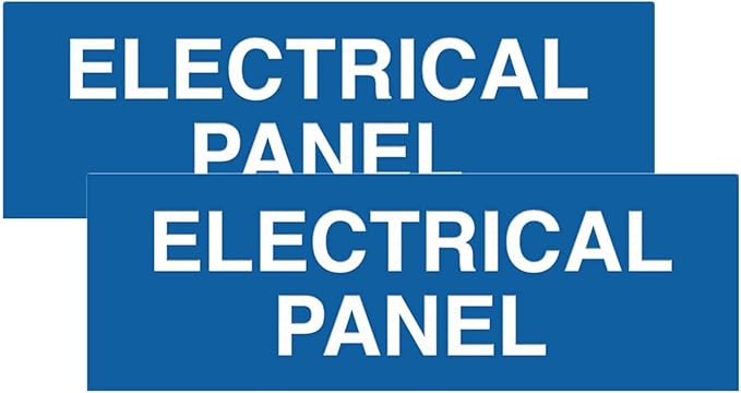 All Quality Basic Electrical Panel Sign - Fire Regulation Safety Compliance Sign - Blue - Medium (2 Pack)