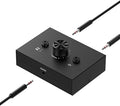 Y.D.F 3.5mm Stereo Audio Switch (2 in 1 Out) Audio Switcher Passive Speaker Headphone Manual Selector Splitter Box Audio Sharing for PC Phone Laptop Headphone