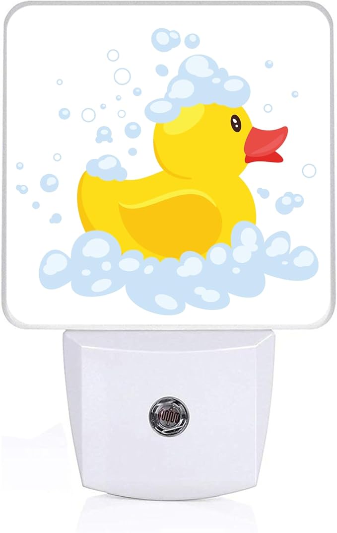 GANTINIR Night Light, Plug-into Cartoon Duck Nightlight White LED Lamp, Energy Efficient Decor Desk Lamp for Bedroom Hallway Stairs Bathroom