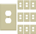 ENERLITES Duplex Receptacle Outlet Wall Plate, Jumbo Electrical Outlet Covers, Gloss Finish, Oversized 1-Gang 5.51" x 3.50", Polycarbonate Thermoplastic, 8821O-I-10PCS, Ivory, 10 Pack