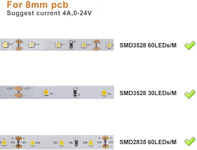 LightingWill 10pcs Pack Strip Wire Solderless Snap Down 2Pin Conductor LED Strip Connector for 8mm Wide 3528 2835 Single Color Flex LED Strips