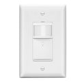 LIDER Motion Sensor Switch with Wall Plate, PIR Sensor Light Switch, Occupancy & Vacancy Modes, No Neutral Wire Required, 120V, 60Hz, 150W LED/CFL, Single Pole, LPS-1P-WWP, UL Listed, White