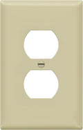 ENERLITES Duplex Receptacle Outlet Wall Plate, Midway Size 1-Gang 4.88" x 3.11", Unbreakable Polycarbonate Thermoplastic, 8821M-I, Ivory