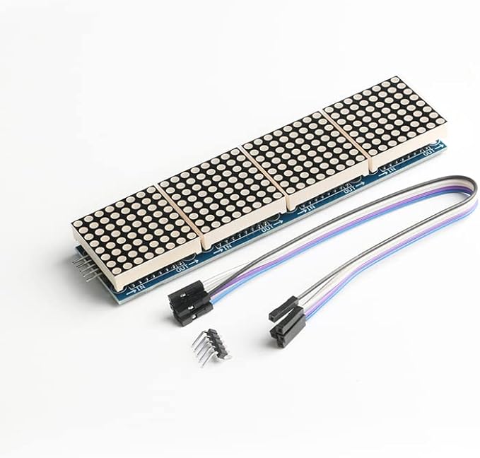 2Pcs MAX7219 Dot Matrix Display 4 in 1 Integrated Display 4 Dot Matrix Integrated Display Screen Module Microcontroller Controls Red Color LED Electronic Components 5V