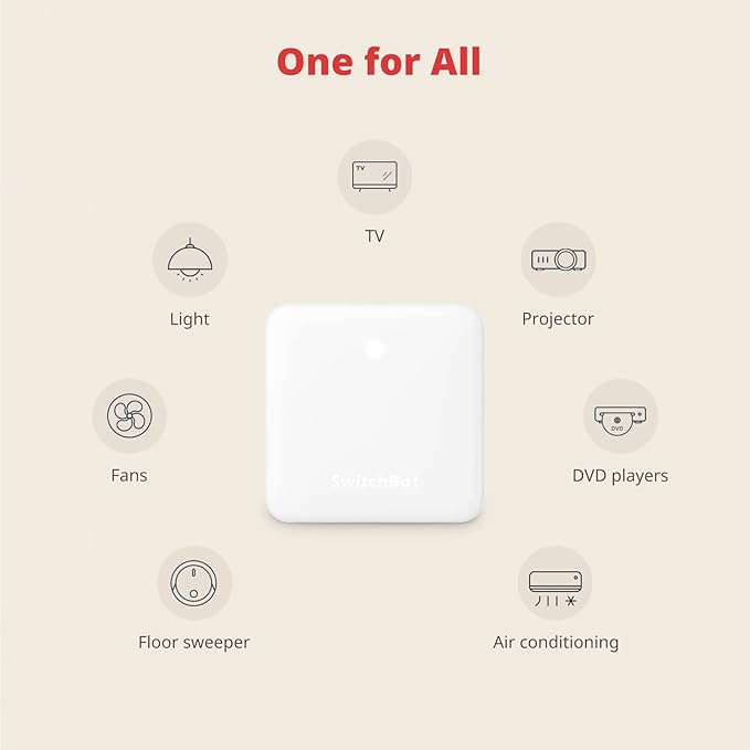 SwitchBot Hub Mini Smart Remote - IR Blaster, Link SwitchBot to Wi-Fi (Support 2.4GHz), Control TV, Air Conditioner, Compatible with Alexa, Google Home, IFTTT (White)