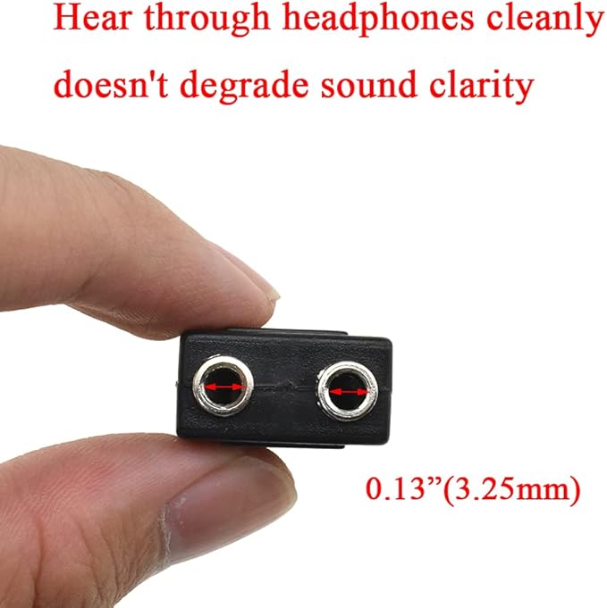 HAHIYO 3.25 M-2x6.35 F-TRS Stereo Plug Interconnect Audio One Male 6.35mm(1/4 inch) and Two Females 3.25mm(1/8Inch) Adapter Splitter Good Signal Sound Snap Tight Not Wobble for Guitar Black 2pcs