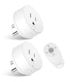Remote Control Outlet,Greencycle Remote Light Switch and 2 Plugs,Wireless Light Switch,500ft Range,No Wiring Needed,15A/1500W for Household Appliances,FCC Certified,White