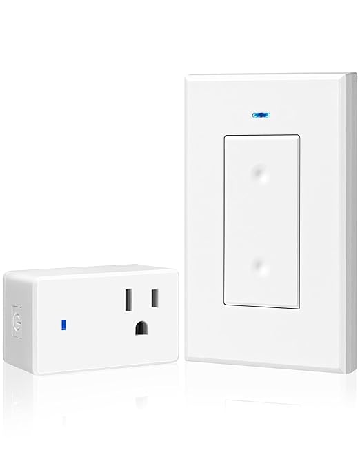 WILAWELS Mini Remote Control Outlet Wireless Light Switch, Programmable and Removable Remote Outlet Switch Kit for Lamps, Fan, Home Appliance, 100ft RF Range, No Wiring, FCC Listed W08RC1106