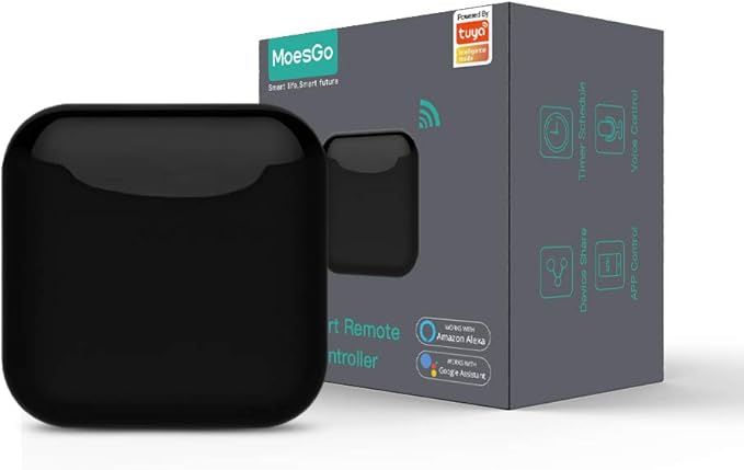 MoesGo WiFi RF IR Universal Remote Controller TV Air Conditioning Smart Home Blaster Infrared RF Appliances Tuya/Smart Life App,Voice Control Alexa Google Home
