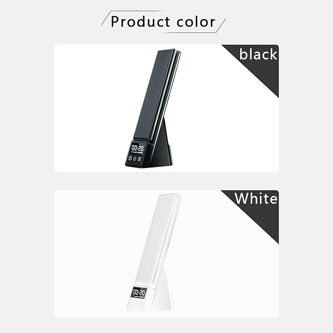 FJHBL Multifunctional Desk Lamp Wireless Charger with LED Display, Digital Clock, Alarm, and Tri-Color Lighting. Compatible with All Major Qi-Enabled Phones, Watches, and Earbuds,N61(Black).