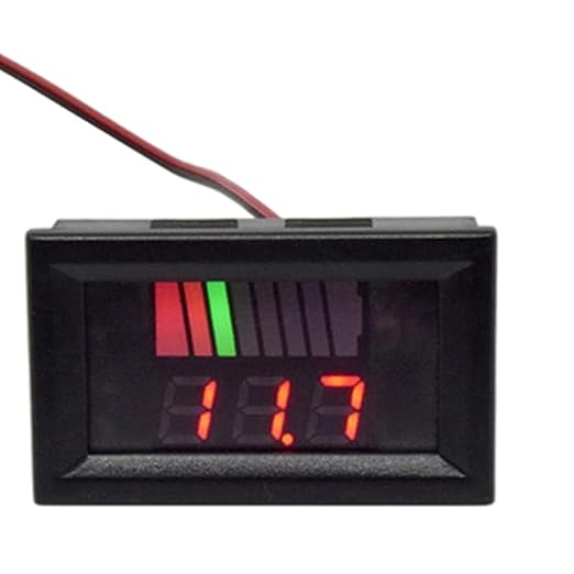 Battery Charge Level Indicator Universal Car Battery Capacity Meter Tester Checker 12V-60V Red Car Tester Motorcycle Checker Capacity Meter