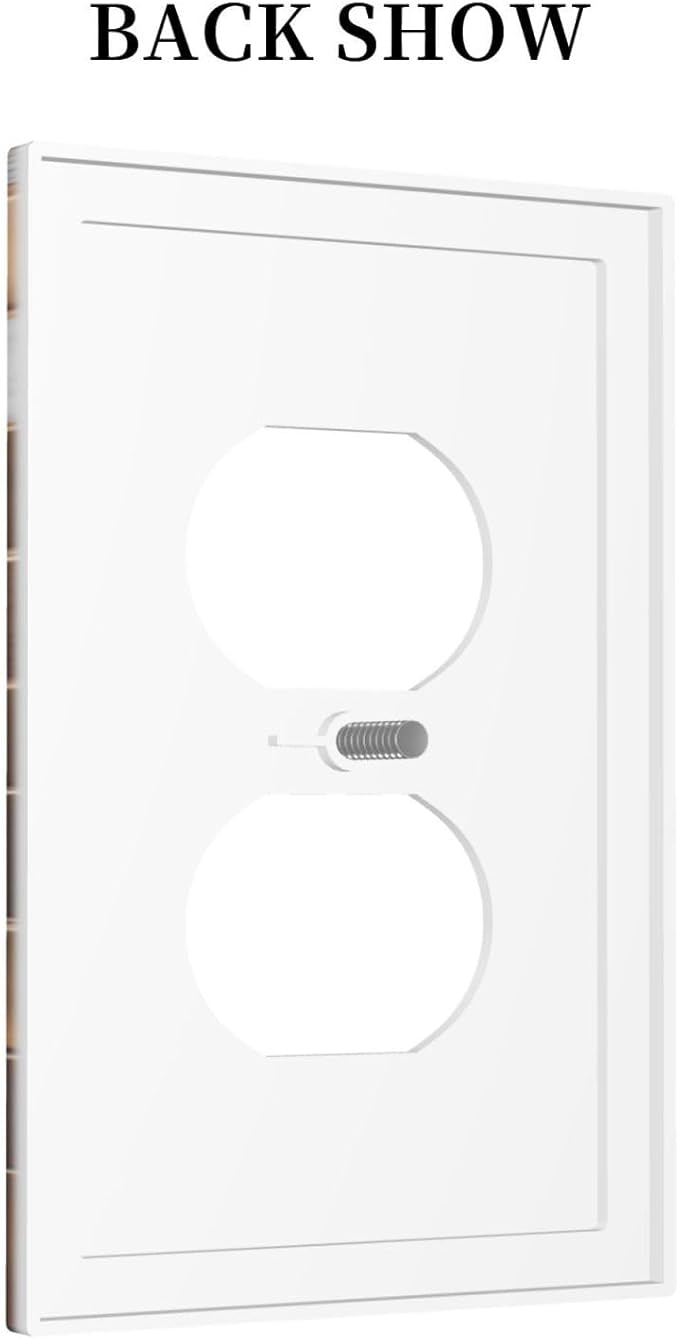Bvtewkhz Brown Abstract Luxury Modern Geometric Cubic Marble Duplex Outlet Decorative Light Switch Covers Electrical Faceplate Switch Plates for Bathroom Kitchen Home