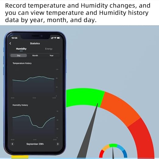 Yitouniu Tuya Smart WiFi 16A Temperature Humidity Switch Sensor Module with Energy Consumption Monitoring, APP Bluetooth Wireless Remote Control,Works with Alexa Google Home (Temperature Humidity)